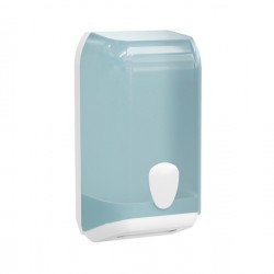 Dispenser carta igienica interfogliata - 307 x 133 x 158 mm - bianco / azzurro - Replast