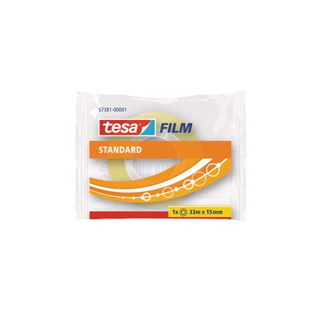 Nastro adesivo Tesafilm - confezionato singolarmente - 15 mm x 33 m - PP - trasparente - Tesa