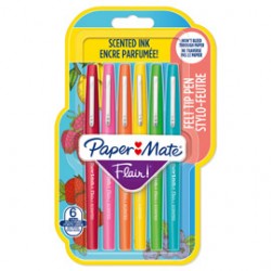 Pennarello Flair Nylon - punta feltro - 1,10mm - colori assortiti Scented - Papermate - conf. 6 pezzi