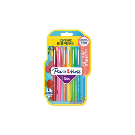 Pennarello Flair Nylon - colori assortiti Scented - Papermate - conf. 6 pezzi