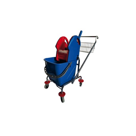 Carrello per pulizie Grouse26 - 25 L - 41 x 58 x 93 cm - blu/rosso - Taxon