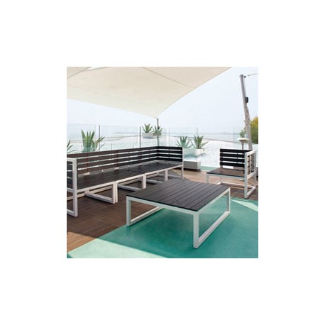 Poltrona Salotto Quick - angolare sinistro - 66 x 70 x 70 cm - alluminio/legno - King Collection