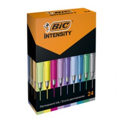 Marcatore permanente Intensity - punta tonda - colori assortiti - Bic - 24 pezzi
