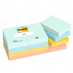 Blocco Post it® - 653-BEA - 38 x 51 mm - 100 fogli - colori Beachside - Post-it® - conf. 12 pezzi