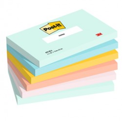 Blocco Post it® - 655-BEA - 76 x 127 mm - colori Beachside - 100 fogli - Post-it® - conf. 6 pezzi