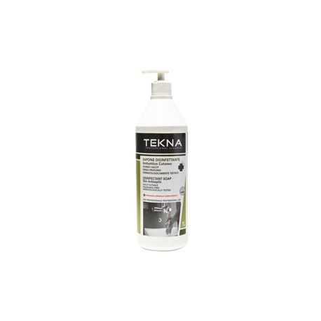 Sapone disinfettante - senza profumo - con dispenser - 1 L - Tekna