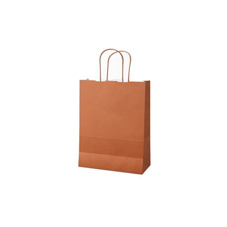 Shopper Twisted - maniglie cordino - 18 x 8 x 24 cm - carta kraft - terracotta - Mainetti Bags - conf. 25 pezzi