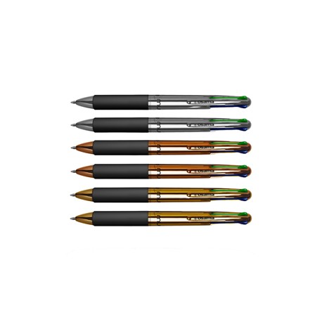 Astuccio penne a sfera Chrome - punta 1,00 mm - 4 colori  - Osama - conf. 6 pezzi