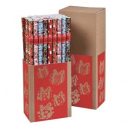 Rotolo carta regalo natale - 2 x 0,70 m - fantasie assortite - Rex Sadoch