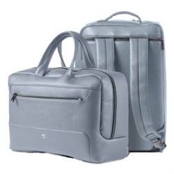 Borsa zainabile bi-bag Gate Trended - 42 x 28 x 14 cm - ecopelle - azzurro - In Tempo
