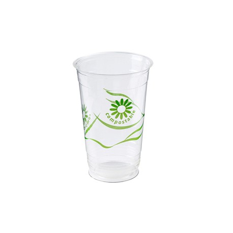Bicchieri birra in PLA - 400 ml - trasparente - Dopla Green - conf. 20 pezzi