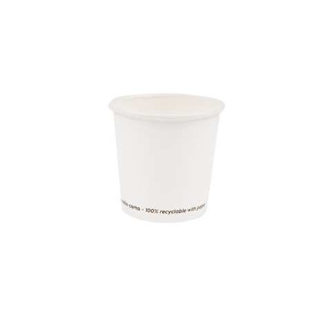 Bicchiere caff&egrave; - carta - 100 ml - bianco - Signor Bio - conf. 50 pezzi