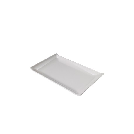 Piatto rettangolare - 23 x 14 x 2,6 cm - melamina - bianco - Leone