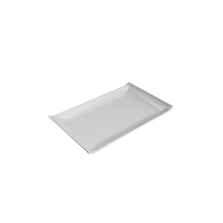 Piatto rettangolare - 28,6 x 18 x 2,8 cm - melamina - bianco - Leone