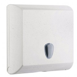 Dispenser asciugamani Woodplastic - piegati a V e z - 300 x 136 x 290 mm - 500 fogli - bianco - Mar Plast