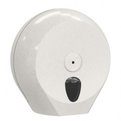 Dispenser per carta igienica Mini Jumbo plus Woodplastic - 273 x 128 x 270 mm - rotolo diametro 23 cm - bianco - Mar Pla