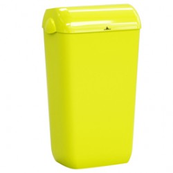 Cestino gettacarte Skin - con coperchio - 54,5 x 22,5 x 33,5 cm - 23 L - giallo fluo - Mar Plast