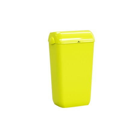 Cestino gettacarte Skin - con coperchio - 545 x 225 x 335 mm - 23 L - giallo fluo - Mar Plast