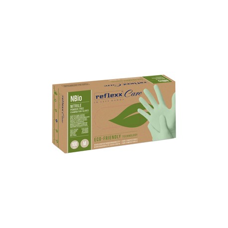 Guanti in nitrile bio - tg L - verde pastello - Reflexx - conf. 100 pezzi