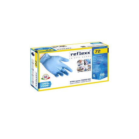 Guanti in nitrile foodline R72 - tg S - azzurro - Reflexx - conf. 100 pezzi