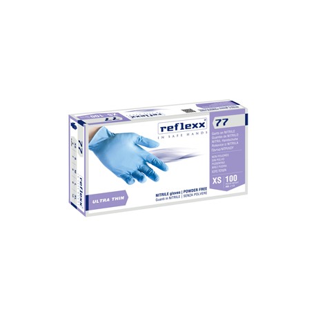 Guanti in nitrile R77 - tg XS - azzurro - Reflexx - conf. 100 pezzi