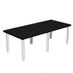 Tavolo riunione Prestige Quadro - 220 x 100 cm - nero venato/bianco - Artexport