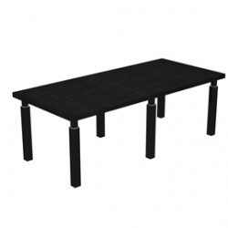 Tavolo riunione Prestige Quadro - 220 x 100 cm - nero venato/ nero - Artexport