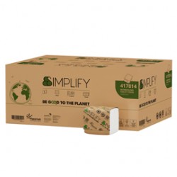 Carta igienica interfogliata Simplify - goffratura wave - 15 gr - Papernet - pacco da 224 strappi