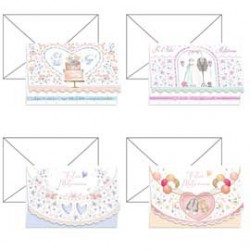 Biglietto auguri portasoldi Matrimonio - 11,7 x 17 cm - 4 soggetti assortiti - Kartos