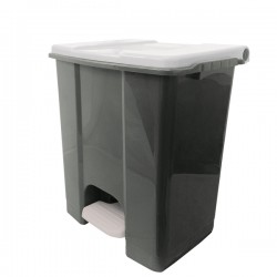 Contenitore mobile Ecoconti - a pedale - 60 L - plastica riciclata - grigio/bianco - Medial International