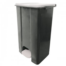 Contenitore mobile Ecoconti - a pedale - 80 L - plastica riciclata - grigio/bianco - Medial