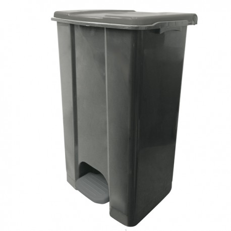 Contenitore mobile Ecoconti - a pedale - 80 L - plastica riciclata - grigio - Medial