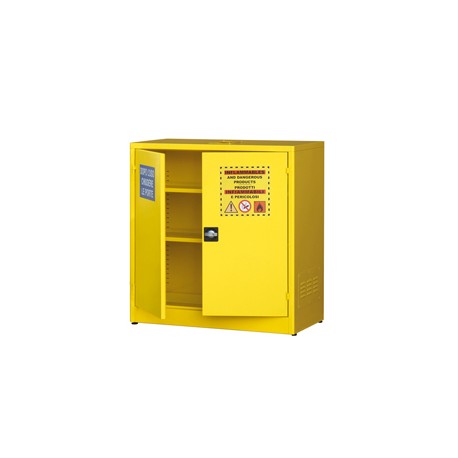 Armadio di sicurezza - per liquidi infiammabili - 107,5 x 50 x 110 cm - giallo - Carvel