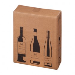 Scatola Wine Pack - per 3 bottiglie - 30,5 x 10,8 x 36,8 cm - Bong Packaging - conf. 10 pezzi