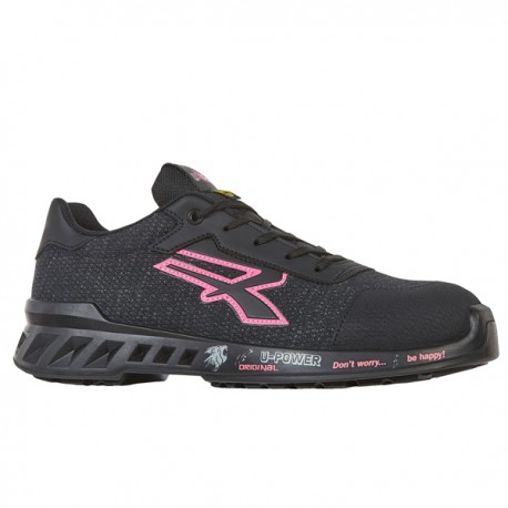 Calzatura di sicurezza Michelle - S1PS FO SR ESD RedLeve - numero 38 - nero/rosa - U-Power