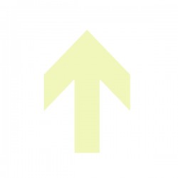 Freccia a punta fotoluminescente adesiva - 13,2 x 18,9 cm - giallo - Cartelli Segnalatori