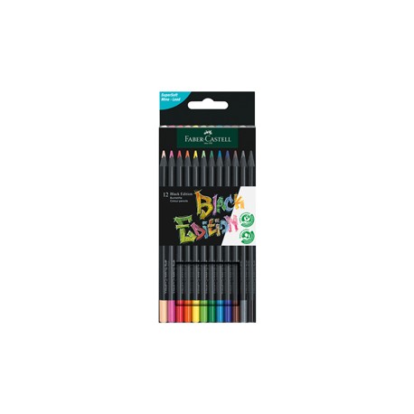 Matite colorate triangolare Black Edition - colori assortiti - Faber-Castell - conf.12 pezzi