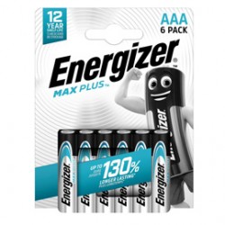 Pila alcalina AAA Max Plus - 1,5 V - Energizer - blister 6 pezzi