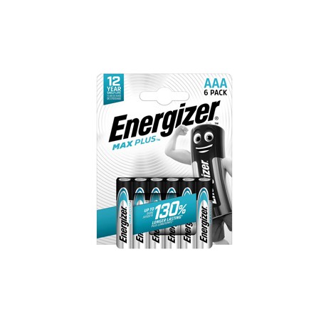 Pila alcalina AAA Max Plus - 1,5 V - Energizer - blister 6 pezzi