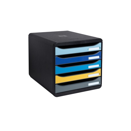 Cassettiera Big Box Plus Bee Blue - 5 cassetti A4 - nero/multicolore - Exacompta