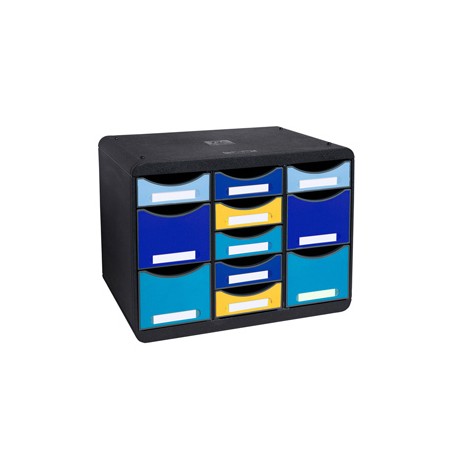 Cassettiera Store-Box Multi Bee Blue - 11 cassetti - nero/multicolore - Exacompta