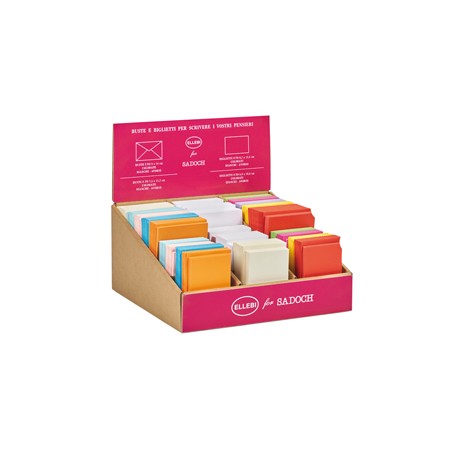 Espositore 750 biglietti + 750 buste - formato 4 e 9 - bianco/colori assortiti - Rex Sadoch