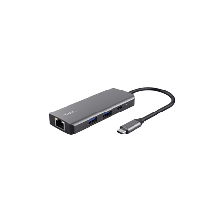 Adattatore multiporta Dalyx - USB-C 6 in 1 - alluminio - argento - Trust