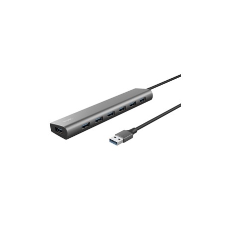 Hub Halyx - 7 porte - USB 3.2 Gen 1 - alluminio - grigio - Trust