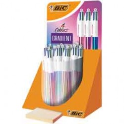 Penna a sfera scatto multifunzione 4 Colours Gradient - colori assortiti - Bic - expo 30 pezzi