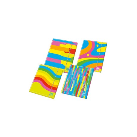 Cartellina Fantafluo One Color - 3 lembi - con elastico - diametro 1,2 cm - 26 x 35 cm -Blasetti