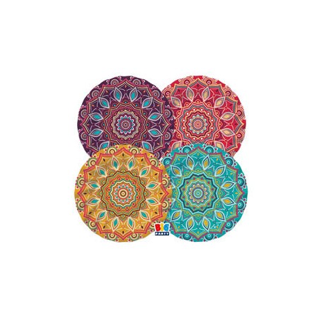 Piatto Mandala - diametro 25 cm - carta - Big Party - conf. 8 pezzi