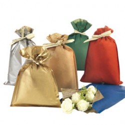 Busta regalo Natale - 25 x 40 cm - 45 gr - carta - 5 colori assortiti - PNP - conf. 50 pezzi