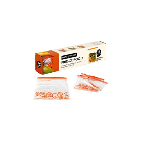 Buste per alimenti FrescoFood - medium - 24 x 27,5 cm - PE - Perfetto - conf. 15  pezzi