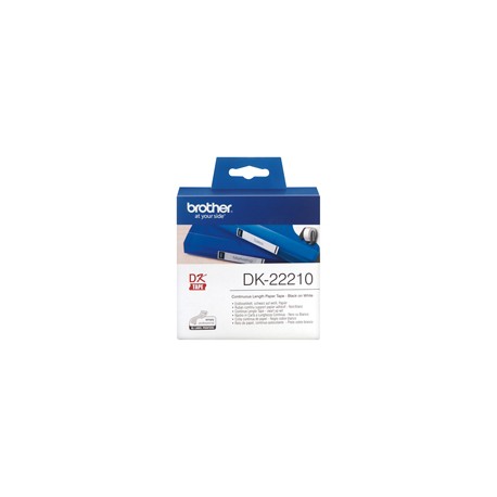 Brother - Rotolo etichetta continua - carta adesiva - Nero/Bianco - 29mm x 30,48mt - DK- 22210